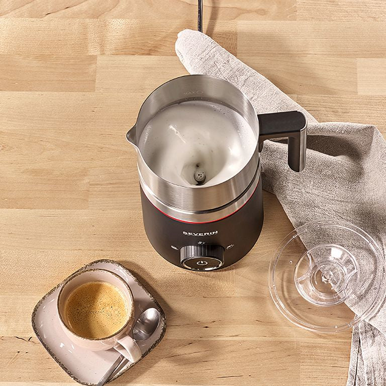 Severin Milchaufschäumer SM 3585 – 500 ml, Induktion – Schwarz/Edelstahl