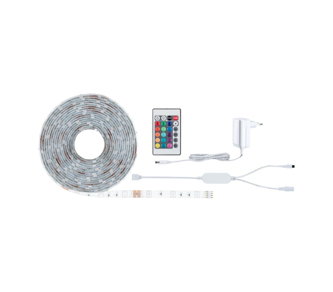 Paulmann LED-Strip SimpLED – Komplettset, 5 m, 450 lm, 20 W, RGB, dimmbar, ZigBee 3.0, weiss, Fernbedienung