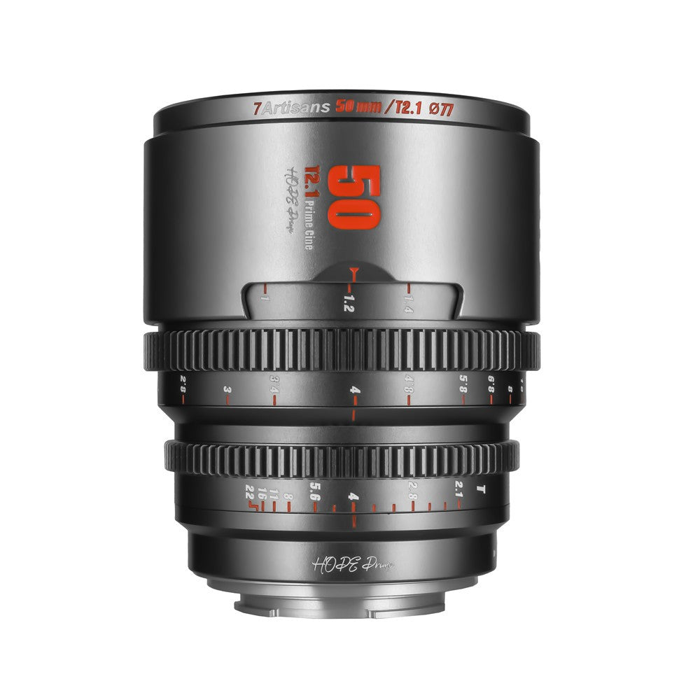 7Artisans HOPE Prime S35 50T21TG-R Objektiv – 50 mm T2.1, Super35, 77 mm Filter – für Canon