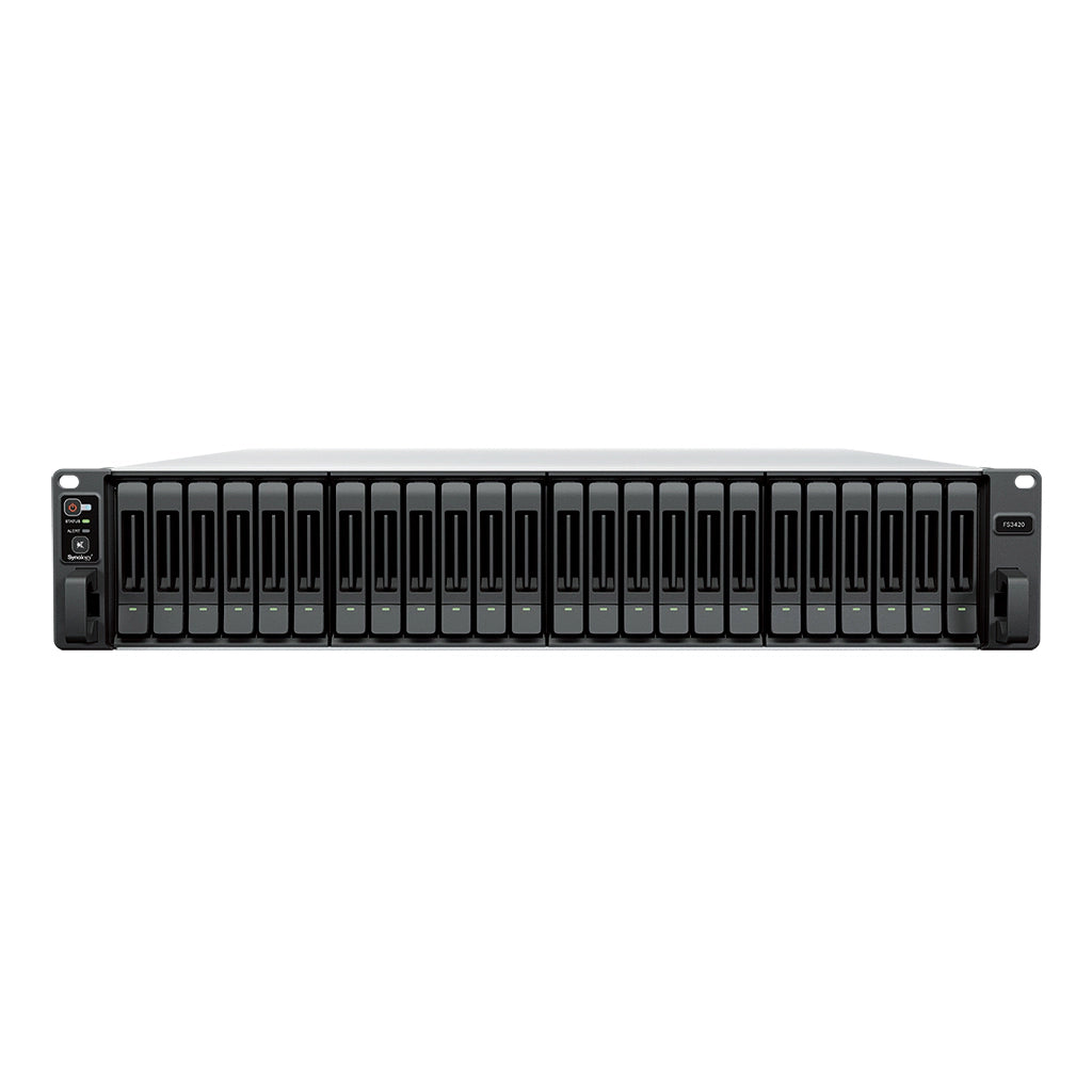 Synology FS3420 – 24-Bay Rack 2U NAS – Intel Xeon D-1739, 32 GB RAM, 10GbE, DSM, redundantes Netzteil