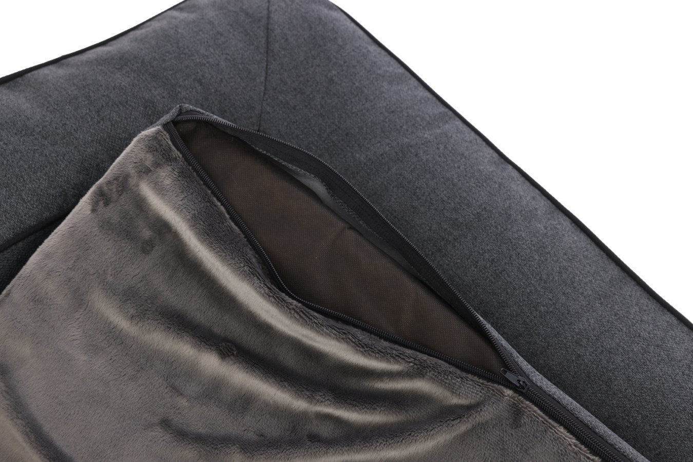 Kerbl Platin Ortho Hundebett – 80 × 117 × 18 cm, Schaumstoff, Polyesterbezug, abnehmbarer Bezug, Grau