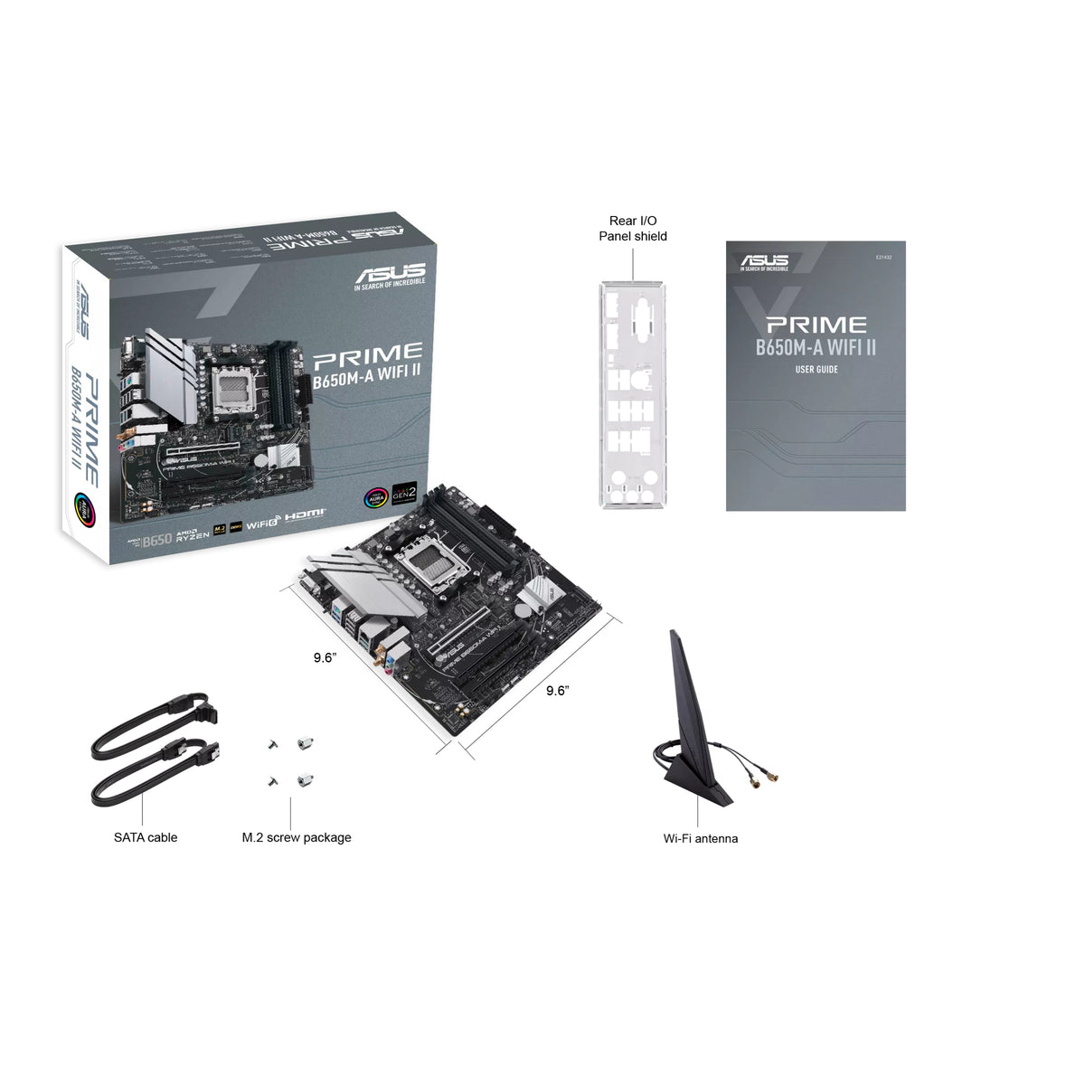 ASUS PRIME B650M-A WIFI II – Mainboard – AM5, AMD B650, mATX, 4× DDR5