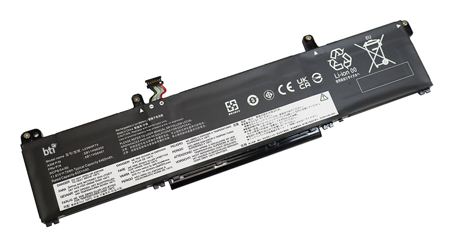 BTI Notebook-Akku – für Lenovo ThinkPad P14s (5. Gen.) – 75 Wh, 11,61 V (3 Zellen) – Schwarz
