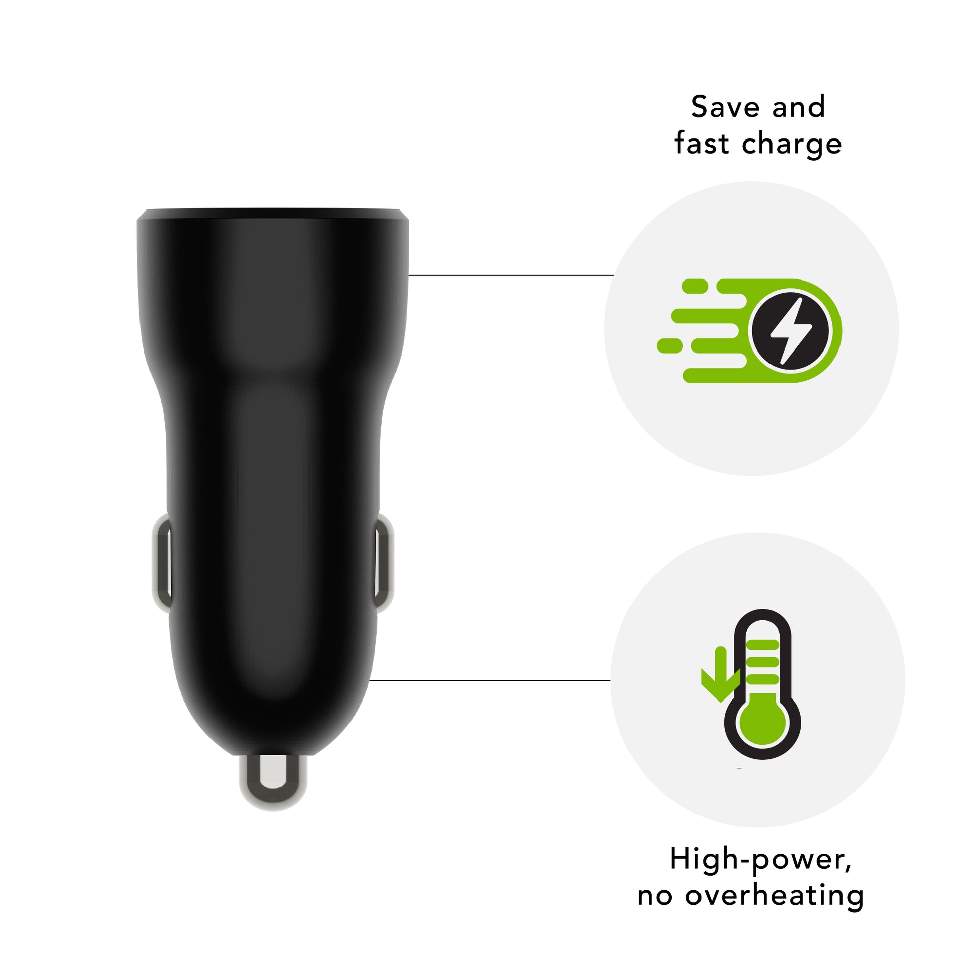 dbramante1928 Ladegerät – 30 W + 18 W, 1× USB-C + 1× USB-A, Zigarettenanzünder-Stecker – für 12–24 V Fahrzeuge