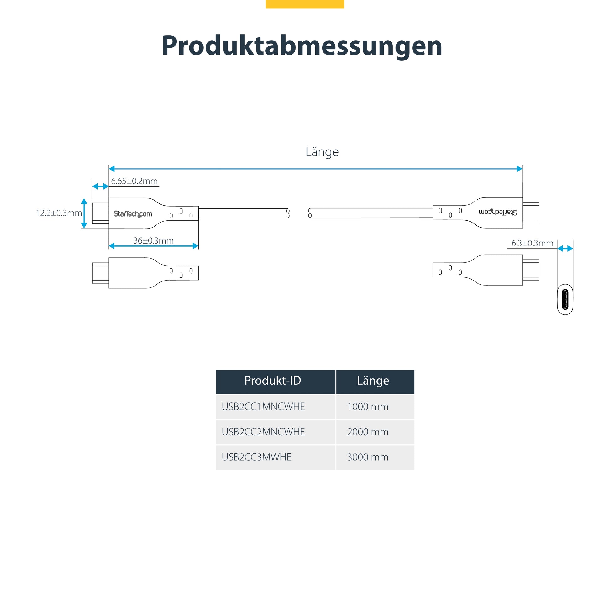 StarTech.com USB-Kabel, USB-C zu USB-C, 3 m, Ladekabel