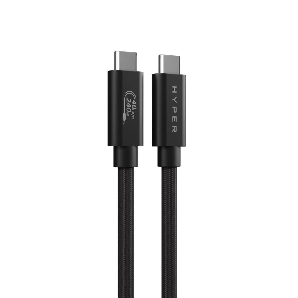 HYPER USB-C auf USB-C Kabel – USB4 40 Gbit/s – 1,2 m – PD 240 W – Geflochten – Schwarz