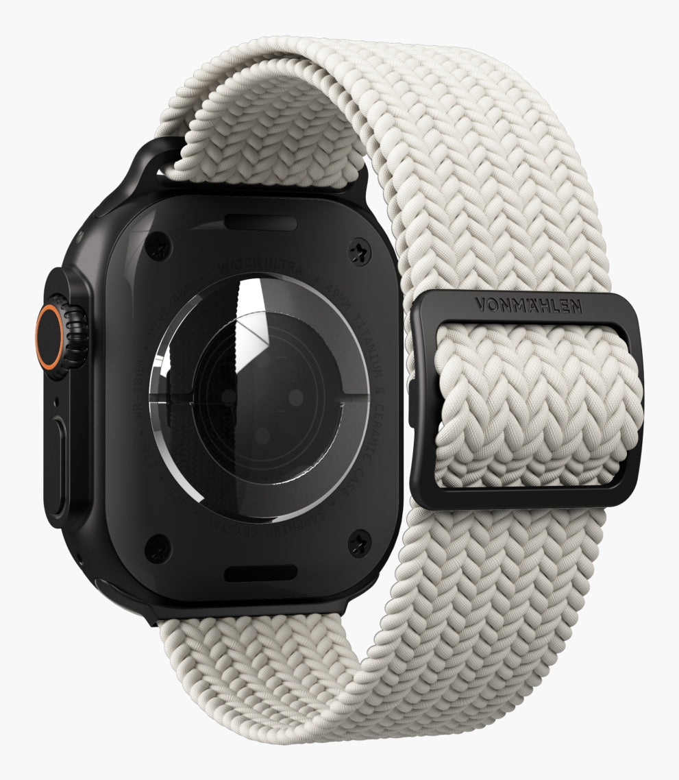 Vonmählen Woven Loop – Armband – für Apple Watch – Creme/Schwarz, One Size, Nylon