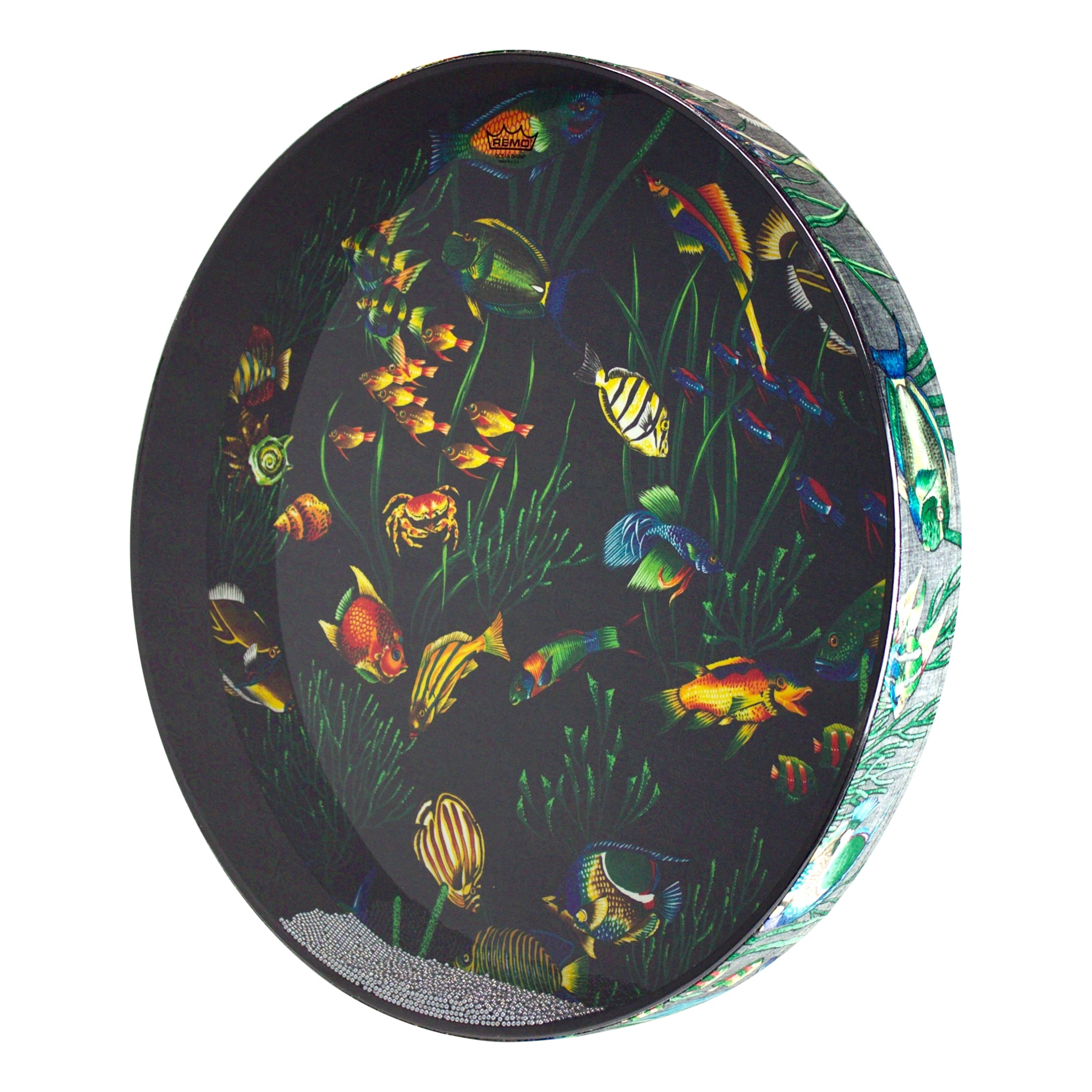 REMO Ocean Drum Spielzeug-Musikinstrument – mit Stahlkugeln – Ø 55,9 cm – mehrfarbig