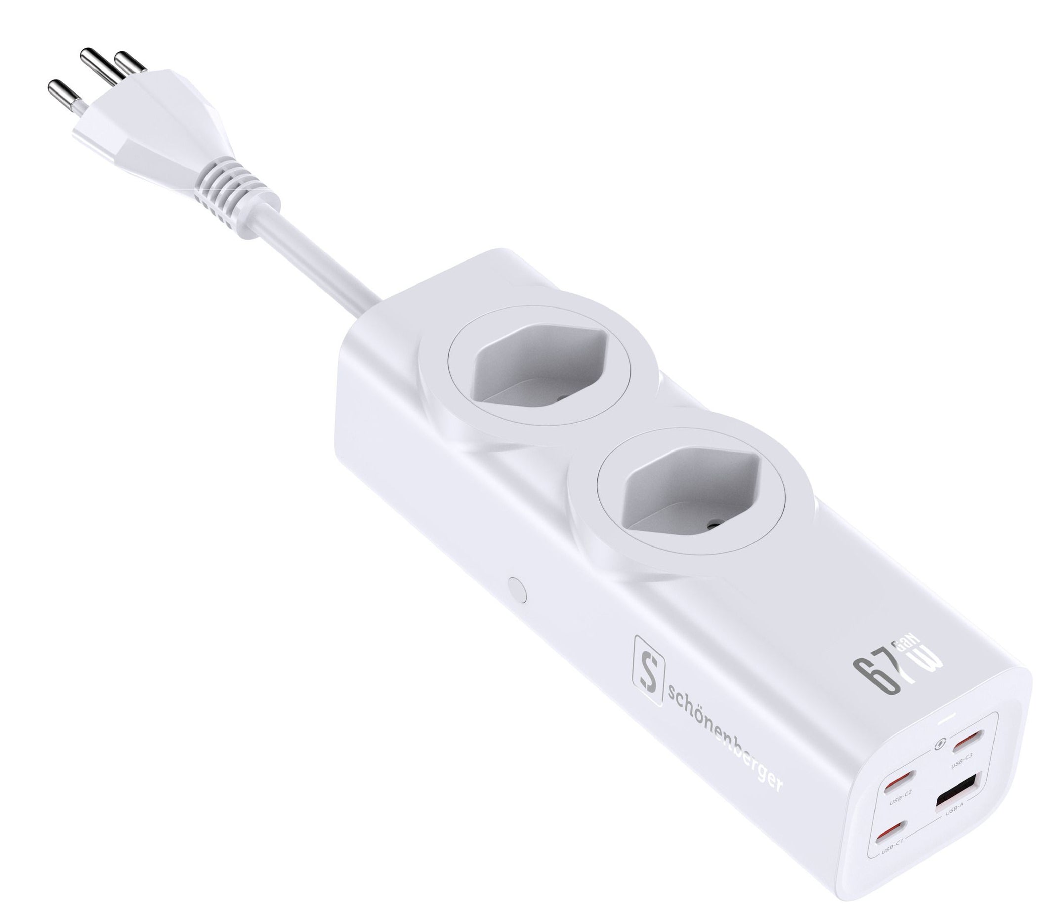 M. Schönenberger 24.21367WS Ladestation – 2300 W, 3× USB-C + 1× Micro-USB, PD, QC – für USB-Geräte