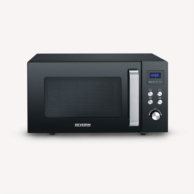 Severin Grill-Mikrowelle MW 7763 – 25 l, Grill & Keramikboden, 900 W – Schwarz/Edelstahl