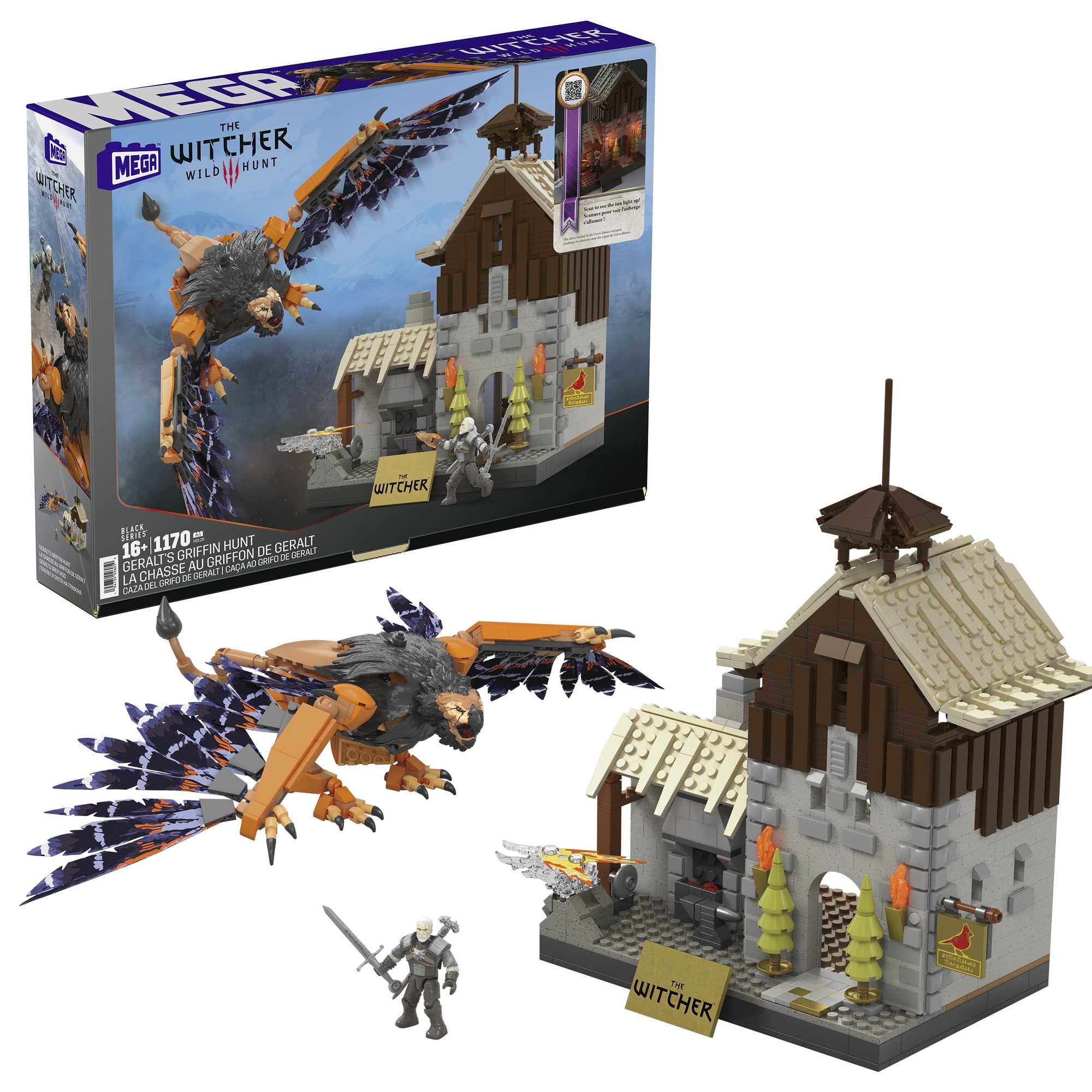 MEGA Geralts Greifjagd Bausatz – The Witcher – 1170-teilig – ab 12 J. – Kunststoff, mehrfarbig, CE