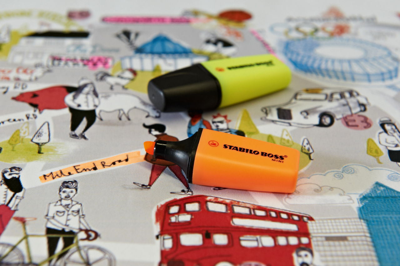STABILO BOSS Textmarker Mini Set 3 Farben – Keilspitze, 2–5 mm