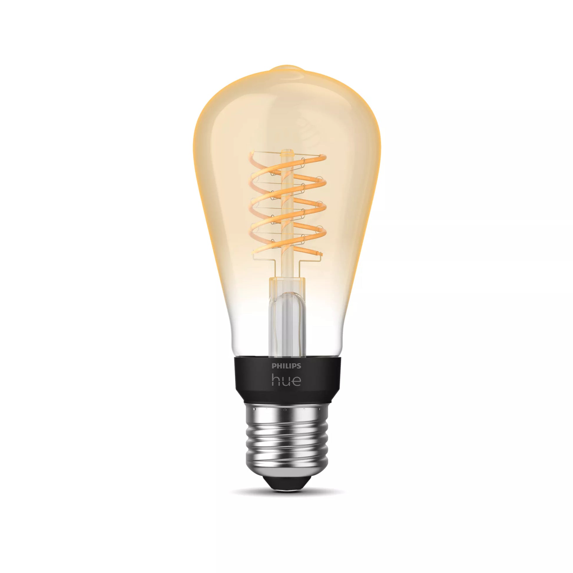 Philips by Signify Philips Hue Smart-Leuchtmittel Weiss ST64 E27 – 550 lm, 7 W, 2100 K, dimmbar, Bluetooth, für Alexa/HomeKit
