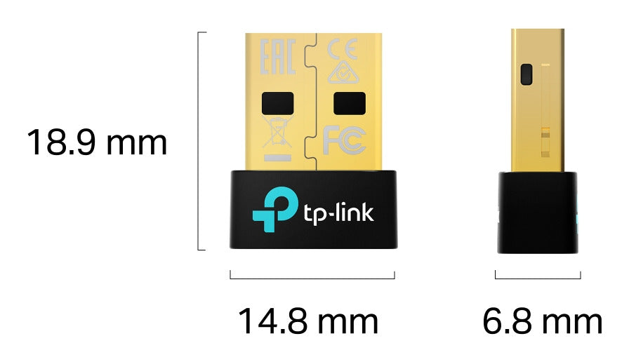 TP-Link UB600 USB-Bluetooth-Adapter – Bluetooth 6.0, USB-A, Plug & Play, für Windows 7/8.1/10/11 – Schwarz