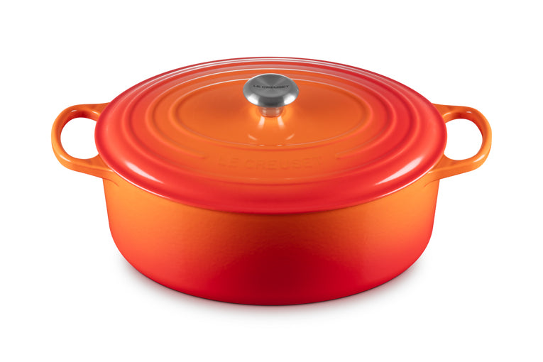 Le Creuset Kochtopf Signature – 8,9 l, Gusseisen, Emaille, für Induktion, Gas, Glaskeramik u. a., Orange