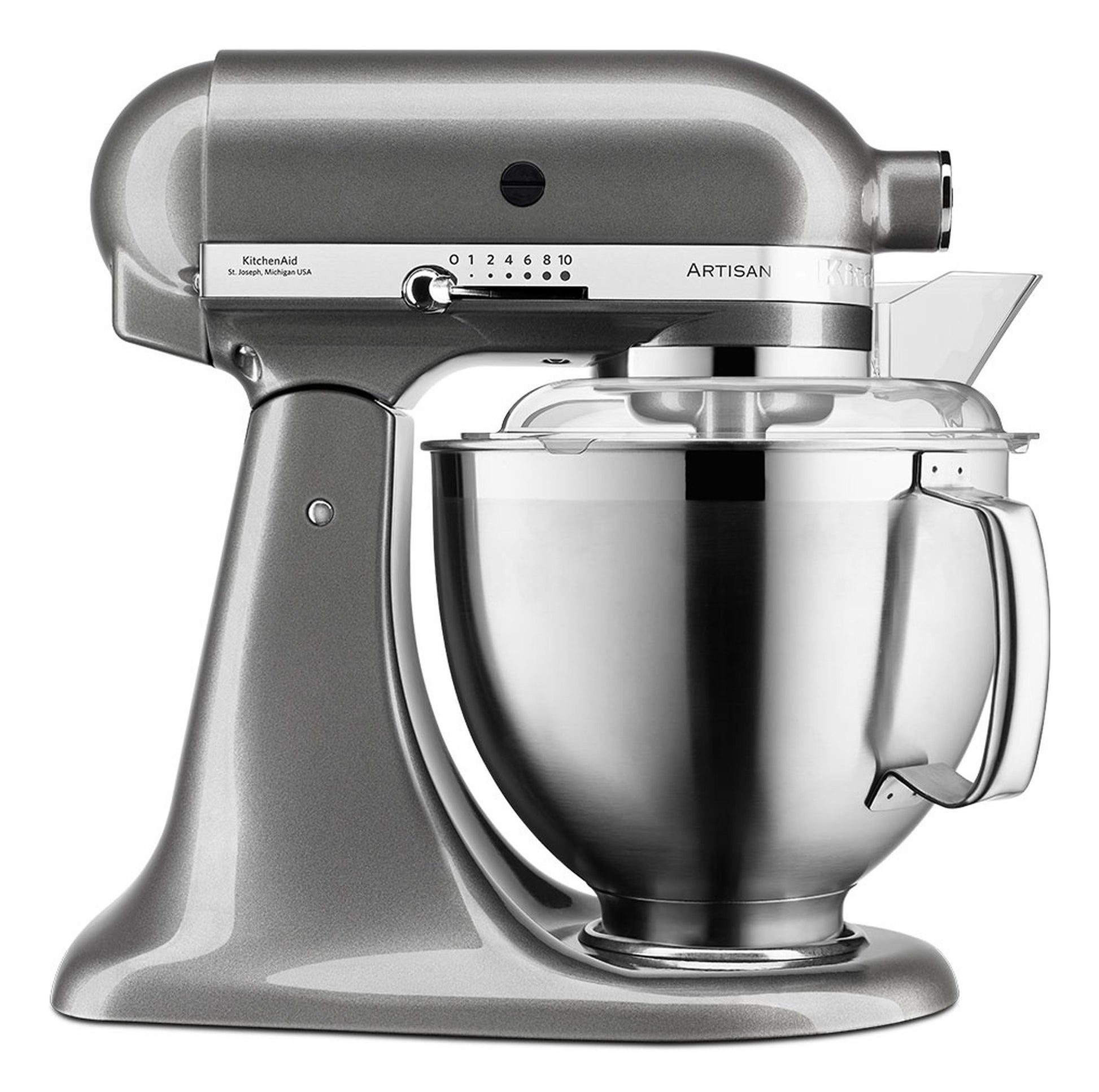 KitchenAid Artisan Standmixer 5KSM185PS – 4,8 l, 300 W, 10 Geschwindigkeiten, Planetenrotation – Silber