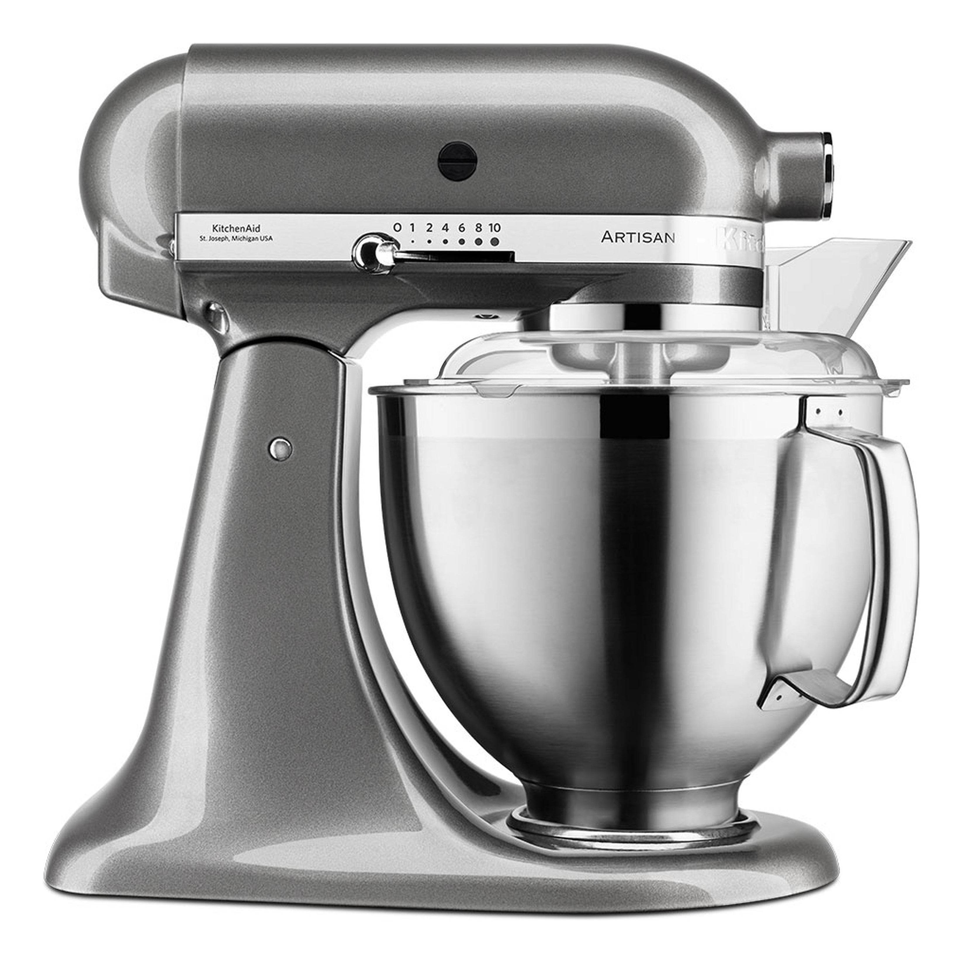 KitchenAid Artisan Standmixer 5KSM185PS – 4,8 l, 300 W, 10 Geschwindigkeiten, Planetenrotation – Silber