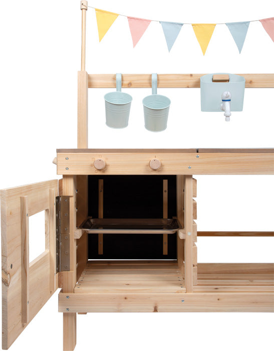 Small foot Spielküche – Matschküche und Kaufladen – 91 × 106 × 35 cm – ab 3 J. – Holz, mehrfarbig