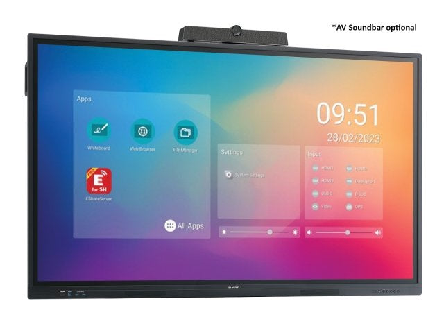 Sharp PN-LC752 – 75" Touch, 3840 × 2160 (4K), IPS, LAN