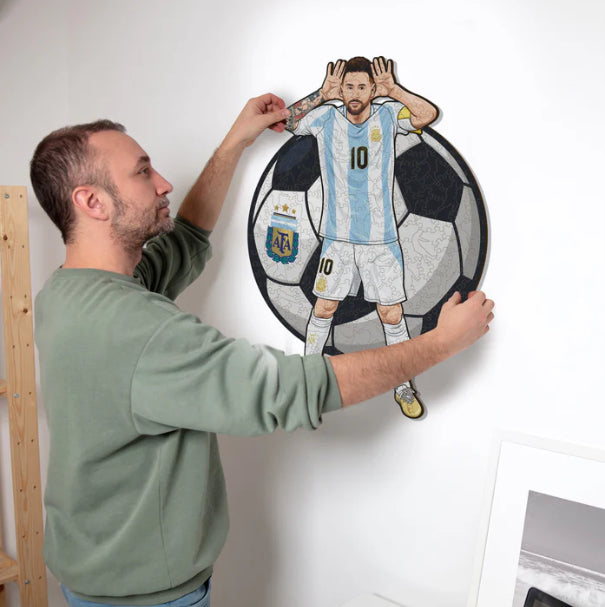 Iconic Puzzles Puzzle Lionel Messi (Argentinien) – 150 Teile – 21 × 30 cm – ab 10 J. – Holz, mehrfarbig