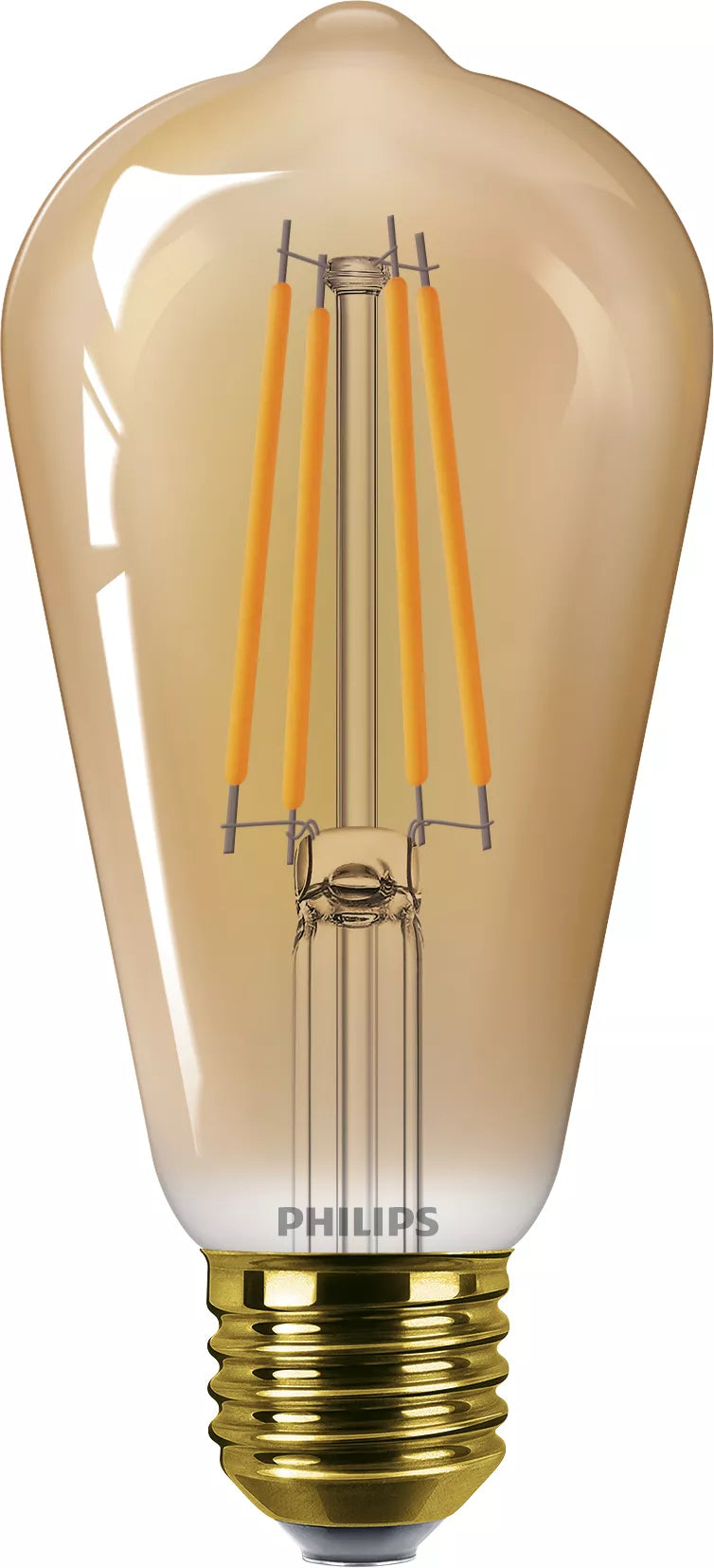 Philips by Signify Philips Leuchtmittel E27 ST64 – 470 lm, 7 W, Bernstein 1800 K – 1 Stk., Glas