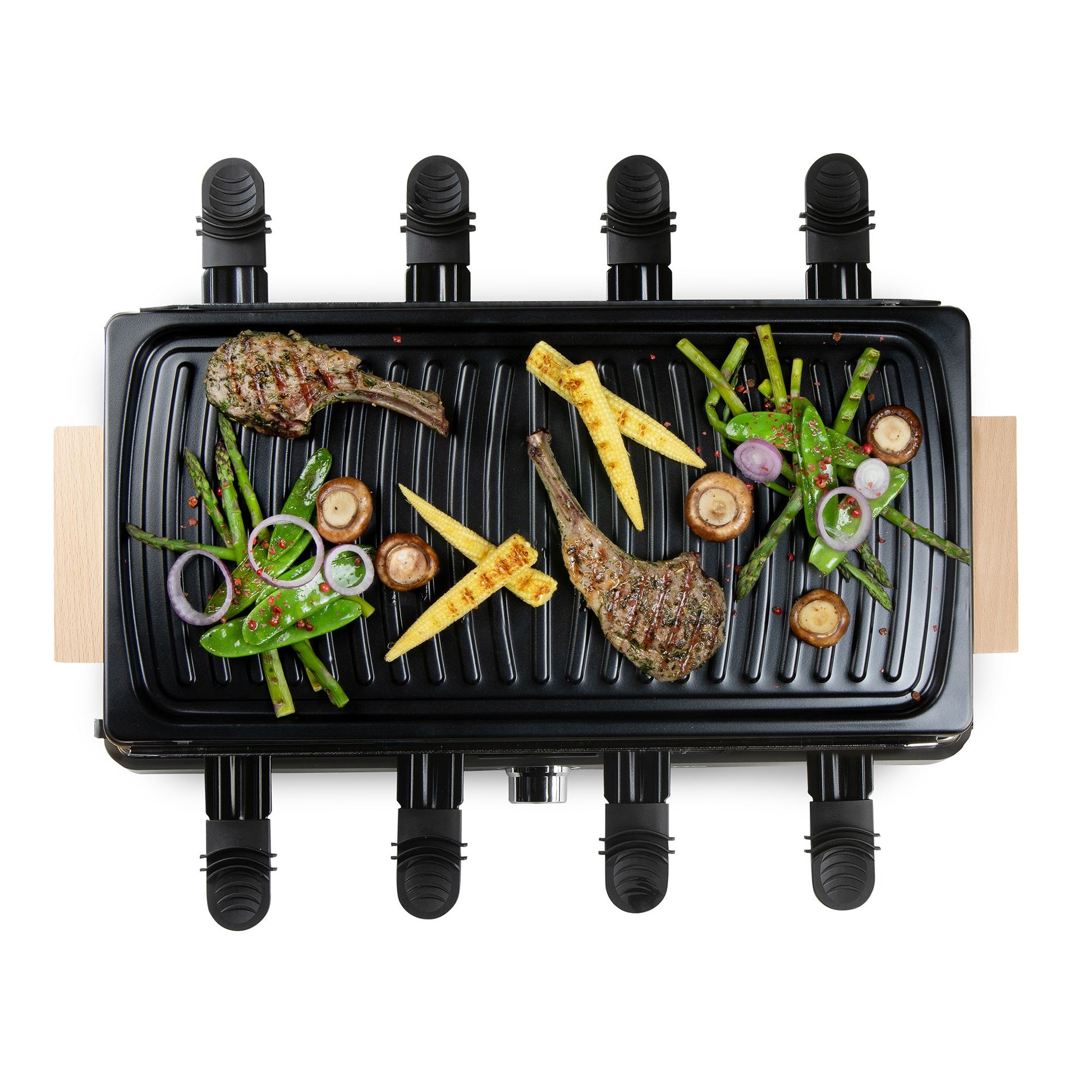 Domo Raclette DO9294G – 8 Personen, Keramik-Grillplatte, 1400 W – schwarz