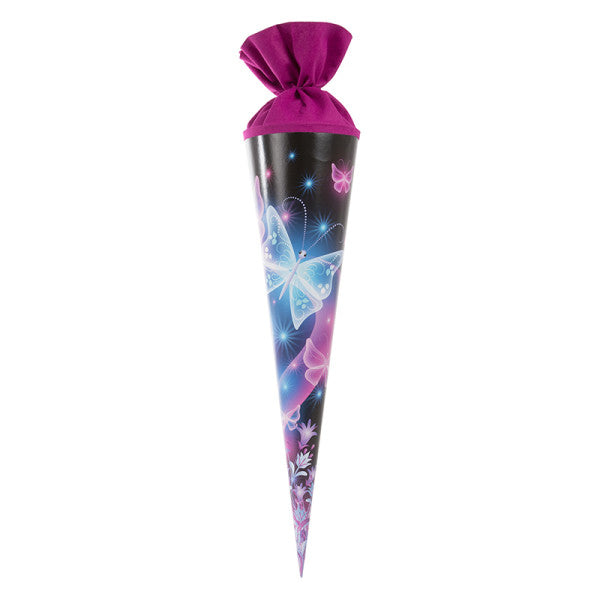 Goldbuch Schultüte ohne Inhalt – Schmetterling – 70 cm, rund, Karton, Tunnelzug
