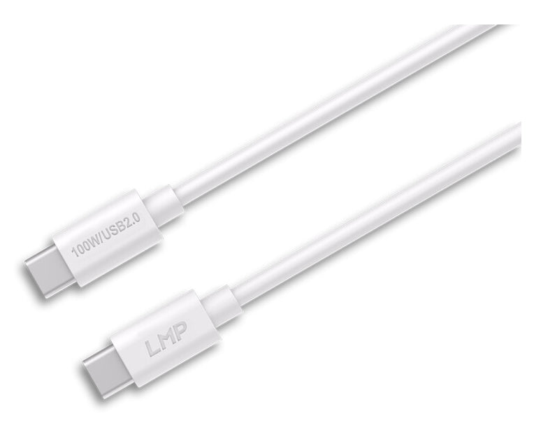 LMP USB-C auf USB-C Kabel – USB 2.0 (480 Mbit/s) – 0,5 m – PD 100 W – Weiss – für iPhone 15 und mehr