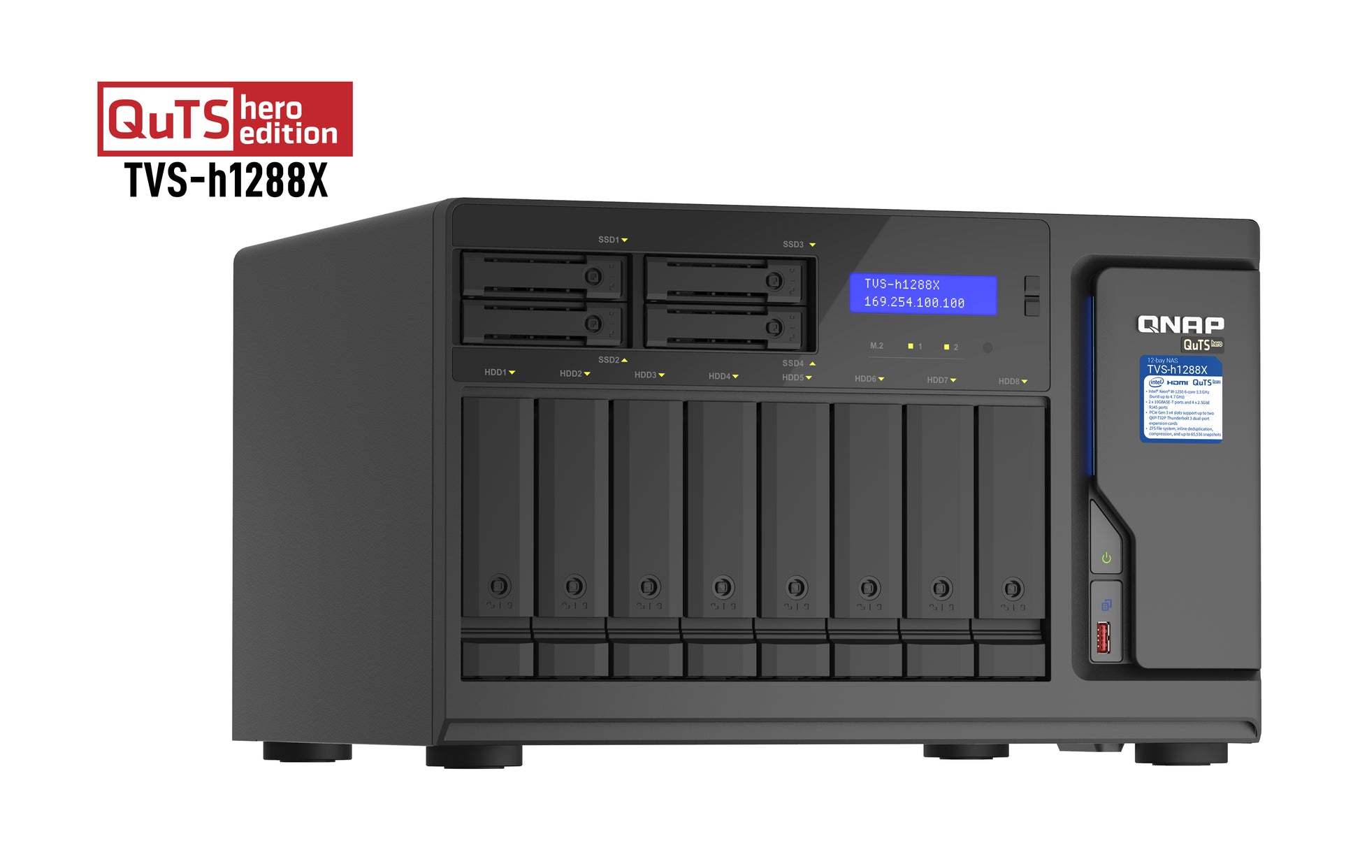 QNAP TVS-h1288X-W1250-16G Speichergerät – 12 Bay