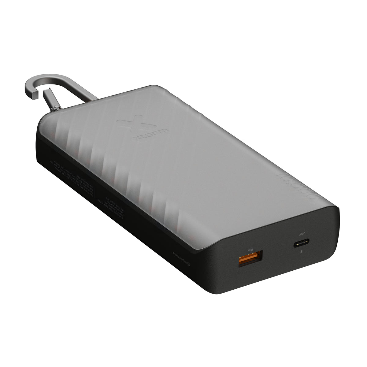 Xtorm Go2 Powerbank 10'000 mAh – 20 W PD, 1× USB-C, 1× USB-A, schwarz, für Samsung, iPhone
