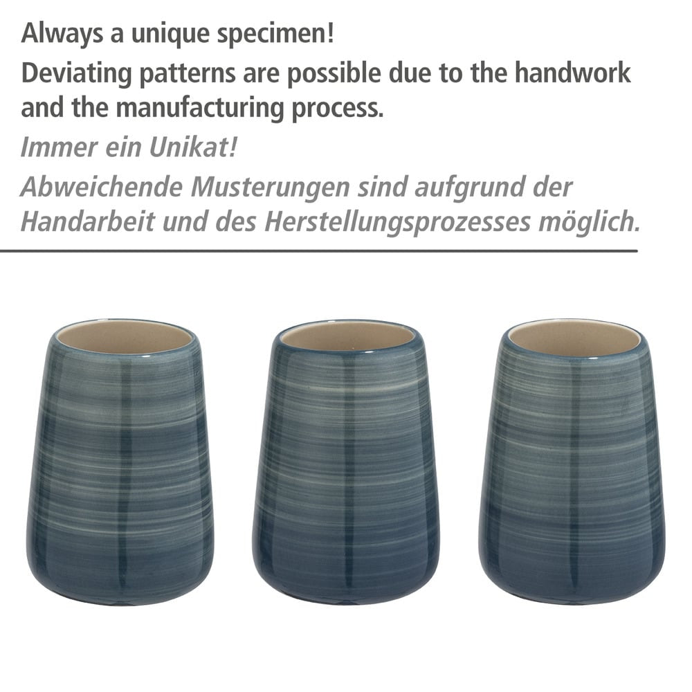 WENKO Zahnbürstenhalter Pottery – 8×8×11 cm, Keramik, Petrol