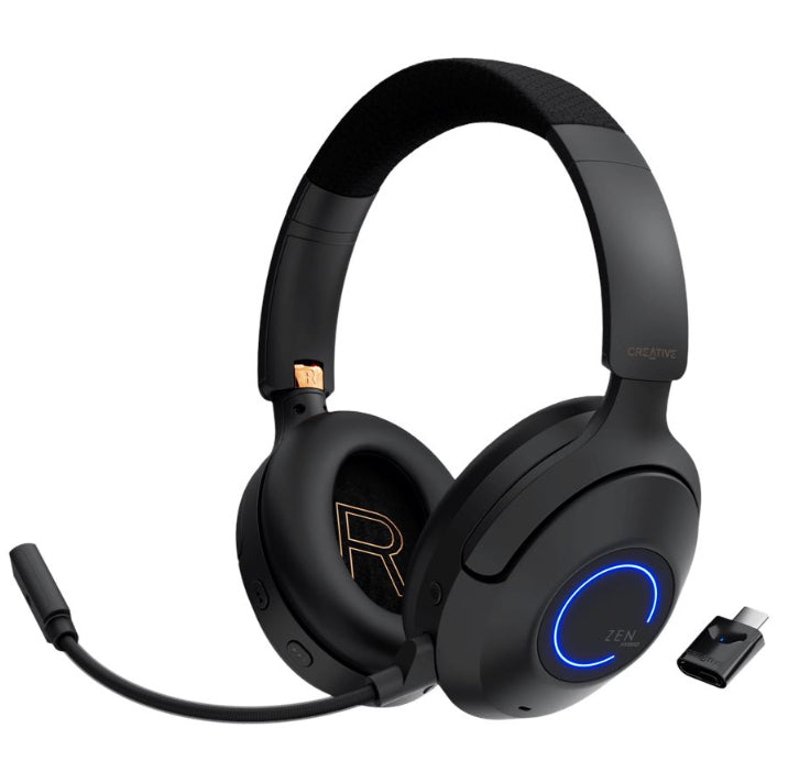 Creative Labs Zen Hybrid Pro Classic Gaming-Headset – On-Ear, Stereo, BT, USB-C, ANC, Schwarz, BT 5.3