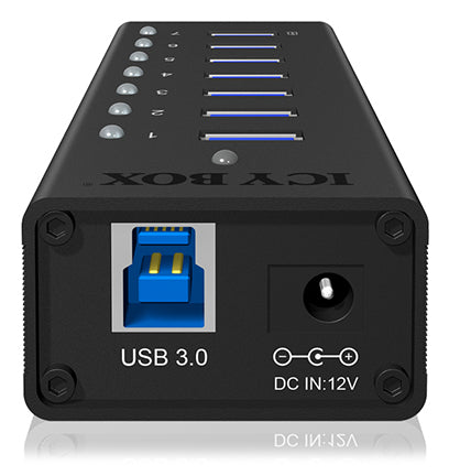 ICY BOX IB-AC618 USB-Hub – USB 3.0, 7× USB-A (1× Ladeport)