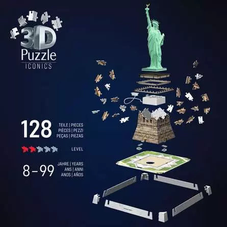 Ravensburger 3D Puzzle Freiheitsstatue – 108 Teile – 27,9 × 37,1 × 21,6 cm – ab 10 Jahren – mit Licht – FSC