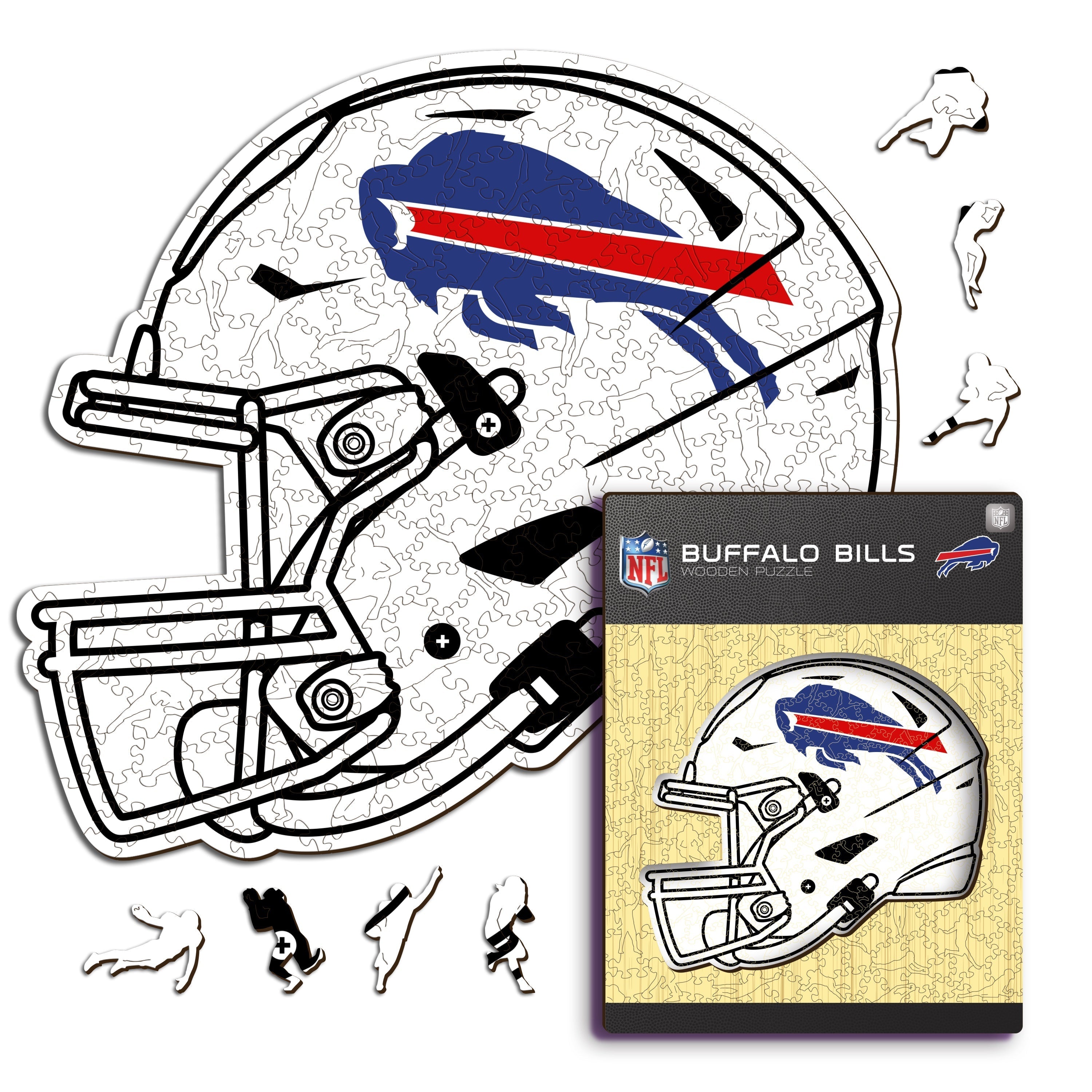Iconic Puzzles Puzzle Buffalo Bills (NFL) – 150 Teile – 27,0 × 25,0 cm – ab 10 J. – Holz