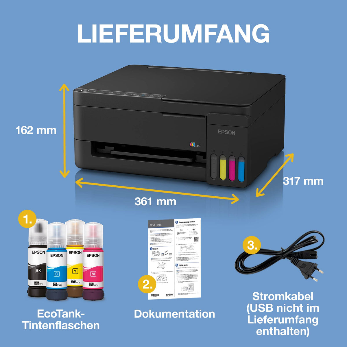 Epson EcoTank ET-2911 – Tintenstrahl-Multifunktionsdrucker, 3-in-1