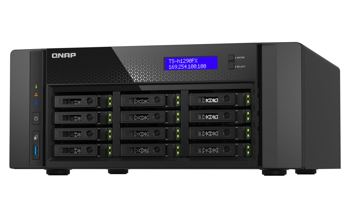 QNAP TS-H1290FX 7302P-128G Speichergerät – U.2 NVMe, PCIe, 12 Einschübe, 2,5"