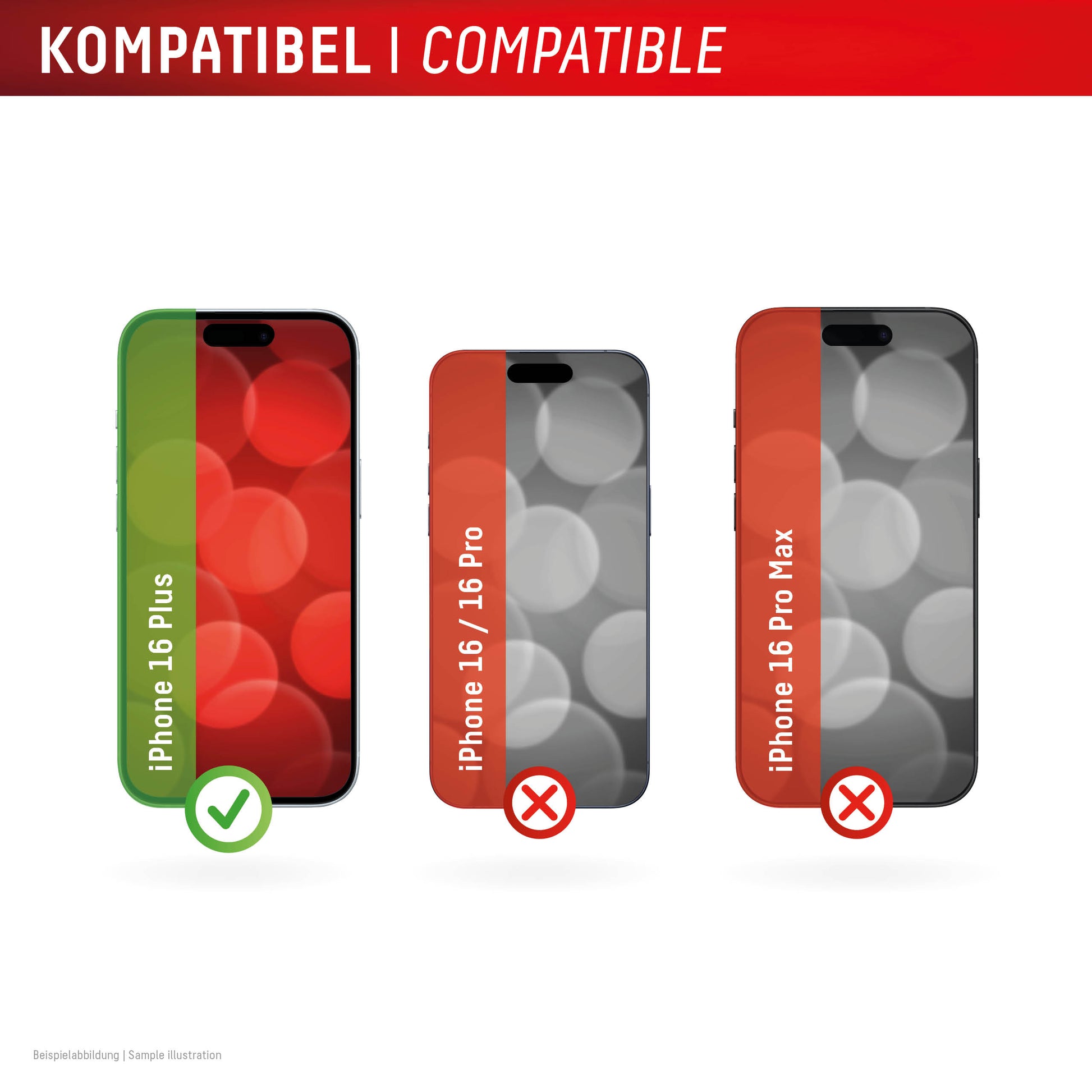 Displex Privacy-Filter (Panzerglas), Full Cover – für iPhone 16 Plus – mit Applikator