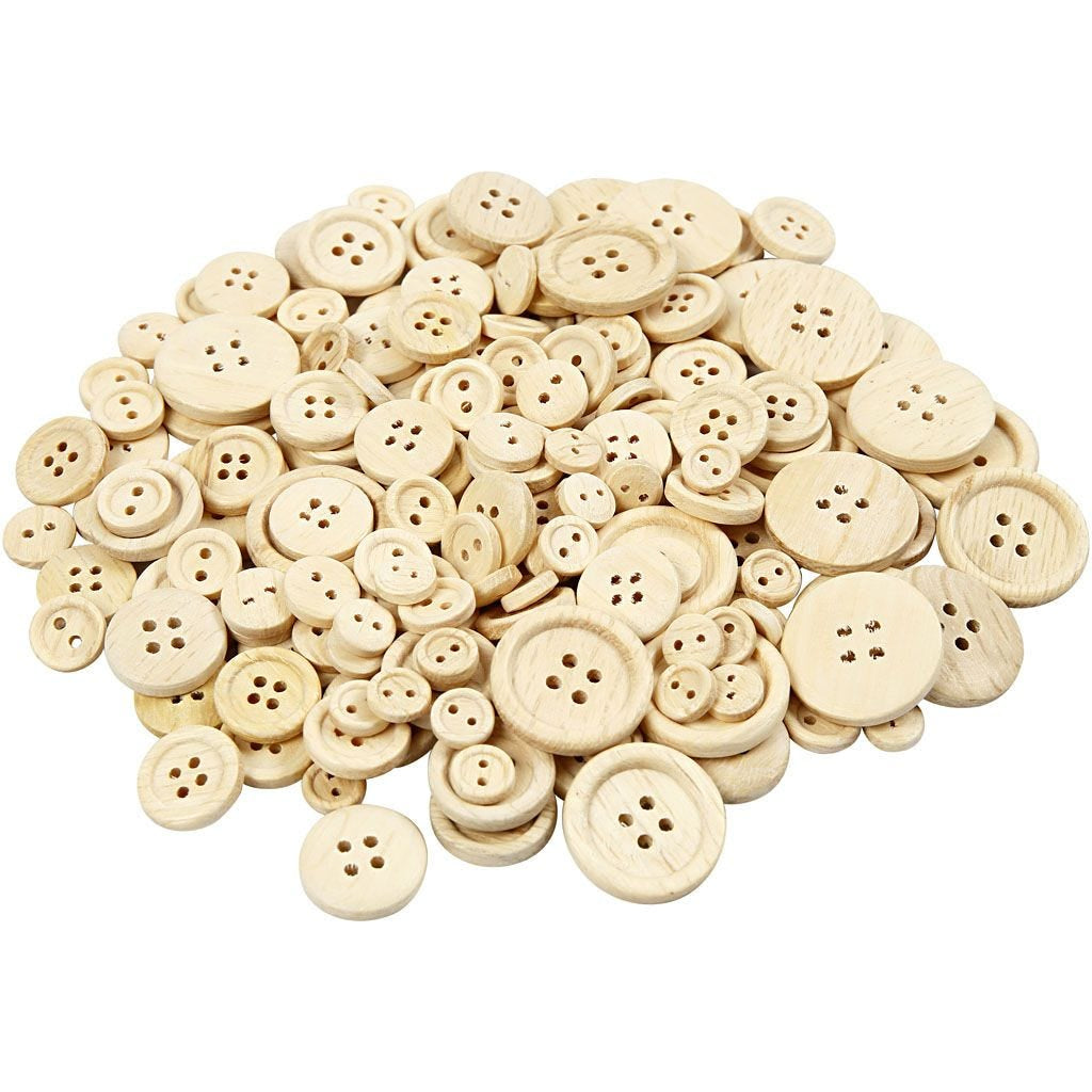 Creativ Company Knöpfe Ø 15 mm – Holz, Natur, 440 Stück