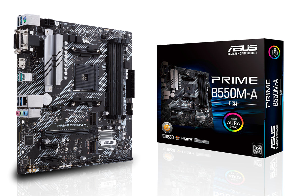 ASUS PRIME B550M-A/CSM – Mainboard – AM4, AMD B550, mATX, DDR4, für AMD Ryzen 3000 Serie