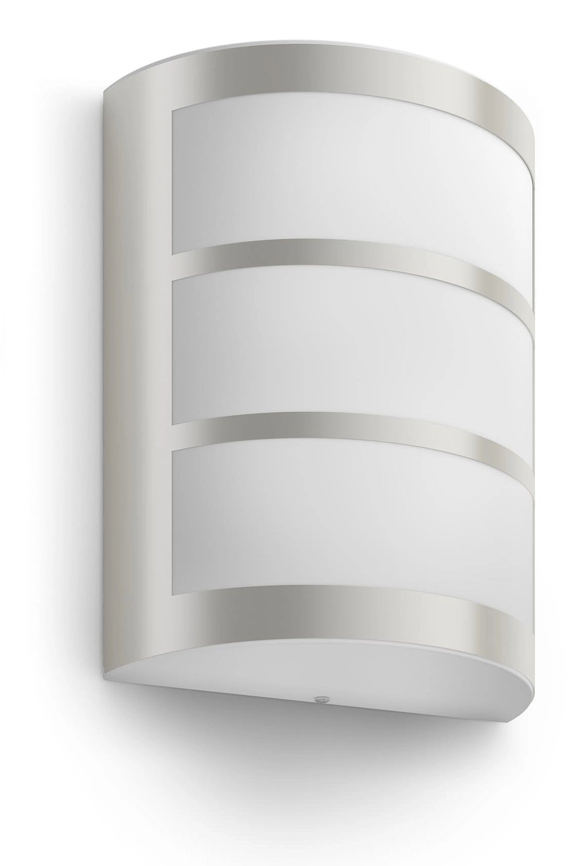 Philips by Signify Philips Aussenwandleuchte – 800 lm, 3,8 W – Warmweiss, 2700 K – IP44 – Netzbetrieb – Silber, Edelstahl
