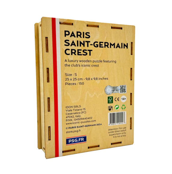 Iconic Puzzles Puzzle PSG FC Logo – 150 Teile – 25 × 25 cm – ab 10 J. – Holz, mehrfarbig