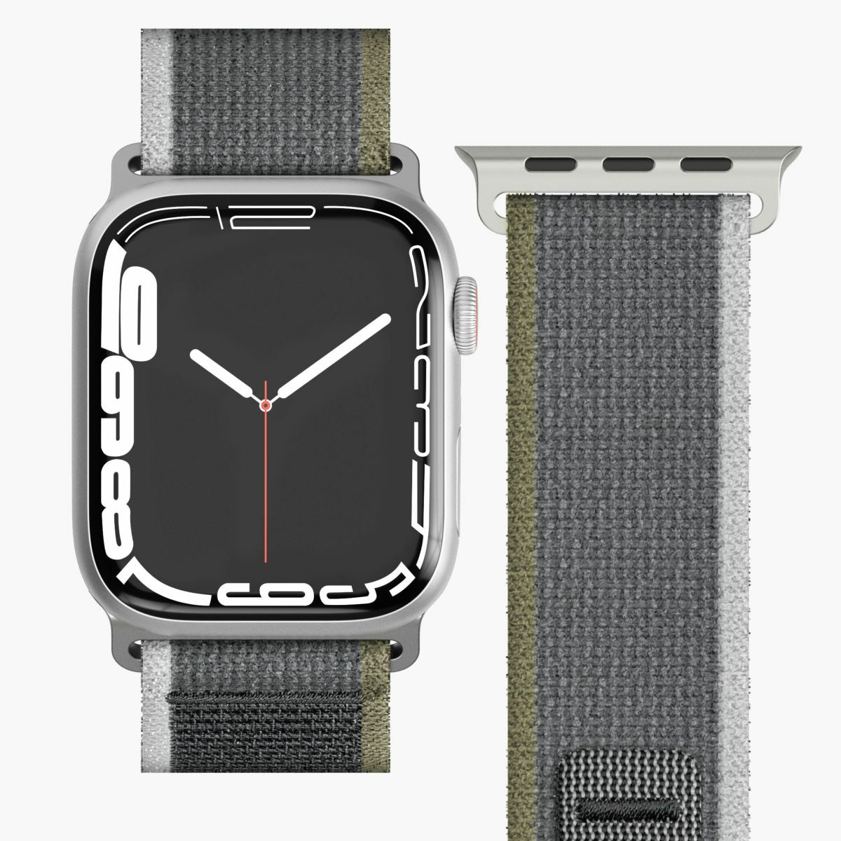 Vonmählen Trekking Case 1 – Armband – für Apple Watch 38 mm, 40 mm, 41 mm, Grün/Grau, Nylon