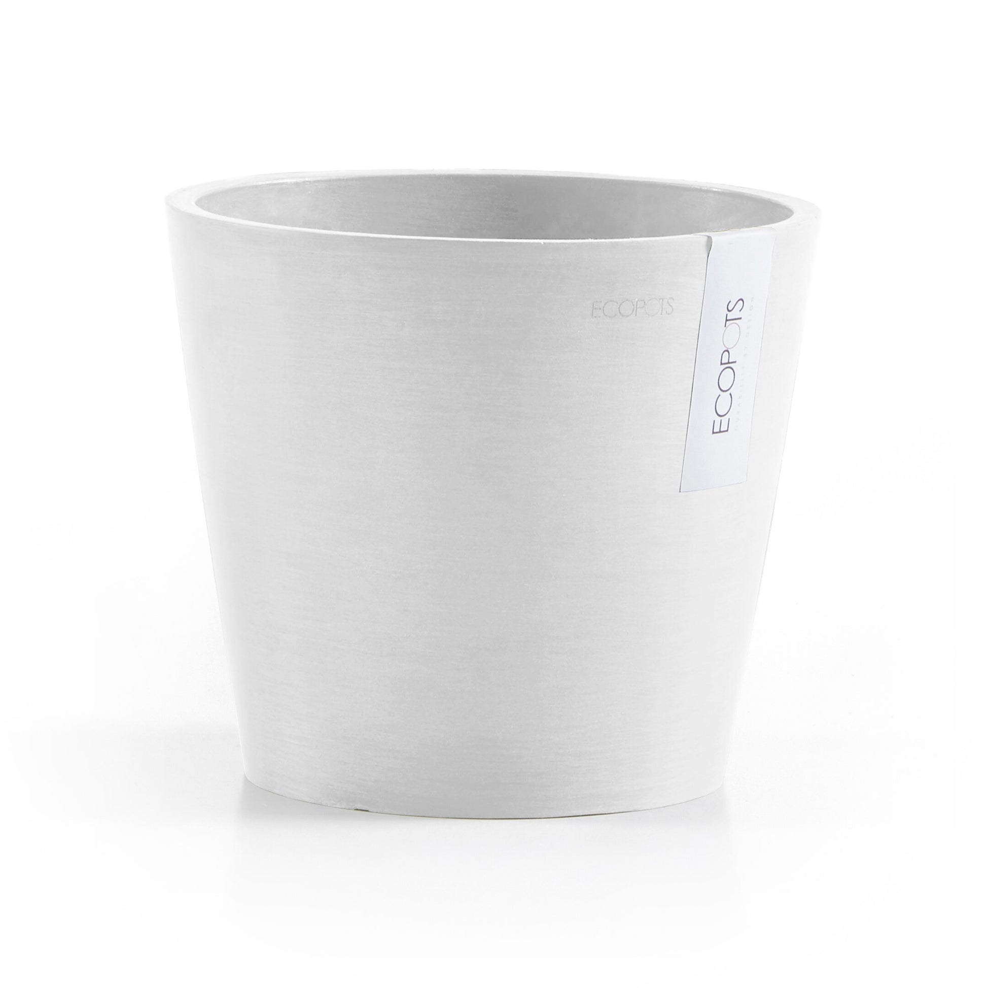 Ecopots Pflanzentopf – Ø 20 × 17,5 cm – Recycling-Kunststoff, Weiss