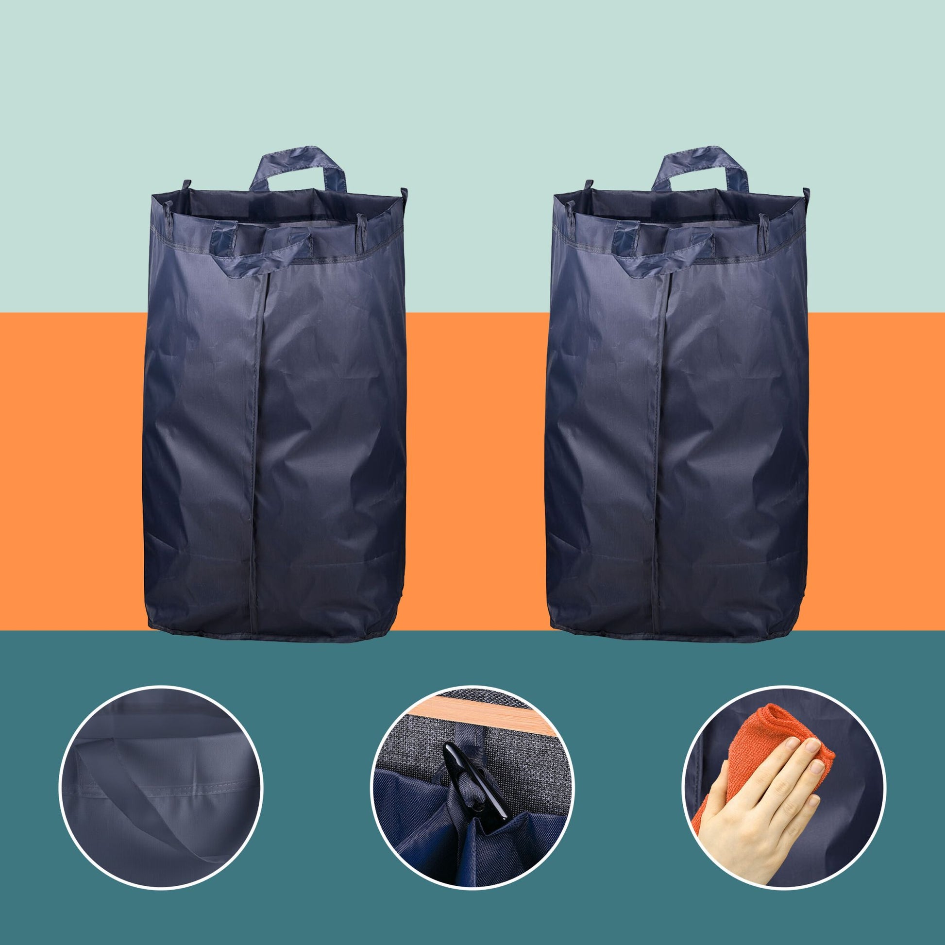 Relaxdays Recyclingbox – 170 l – Glasfasergewebe, rechteckig – grau – 2-fach, für PET & Glas