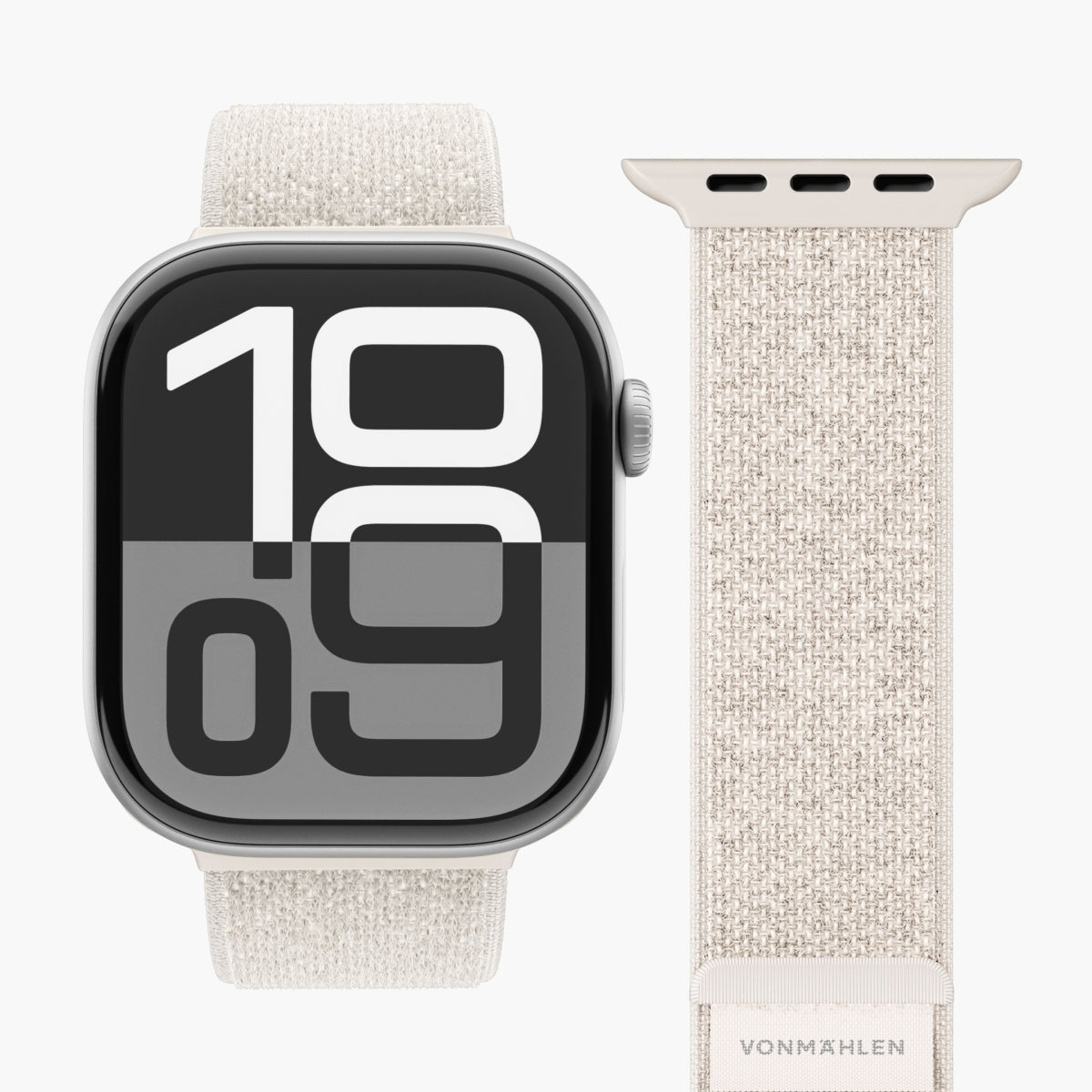 Vonmählen Fitness Loop 2 – Armband – für Apple Watch (diverse Grössen), Creme, Nylon