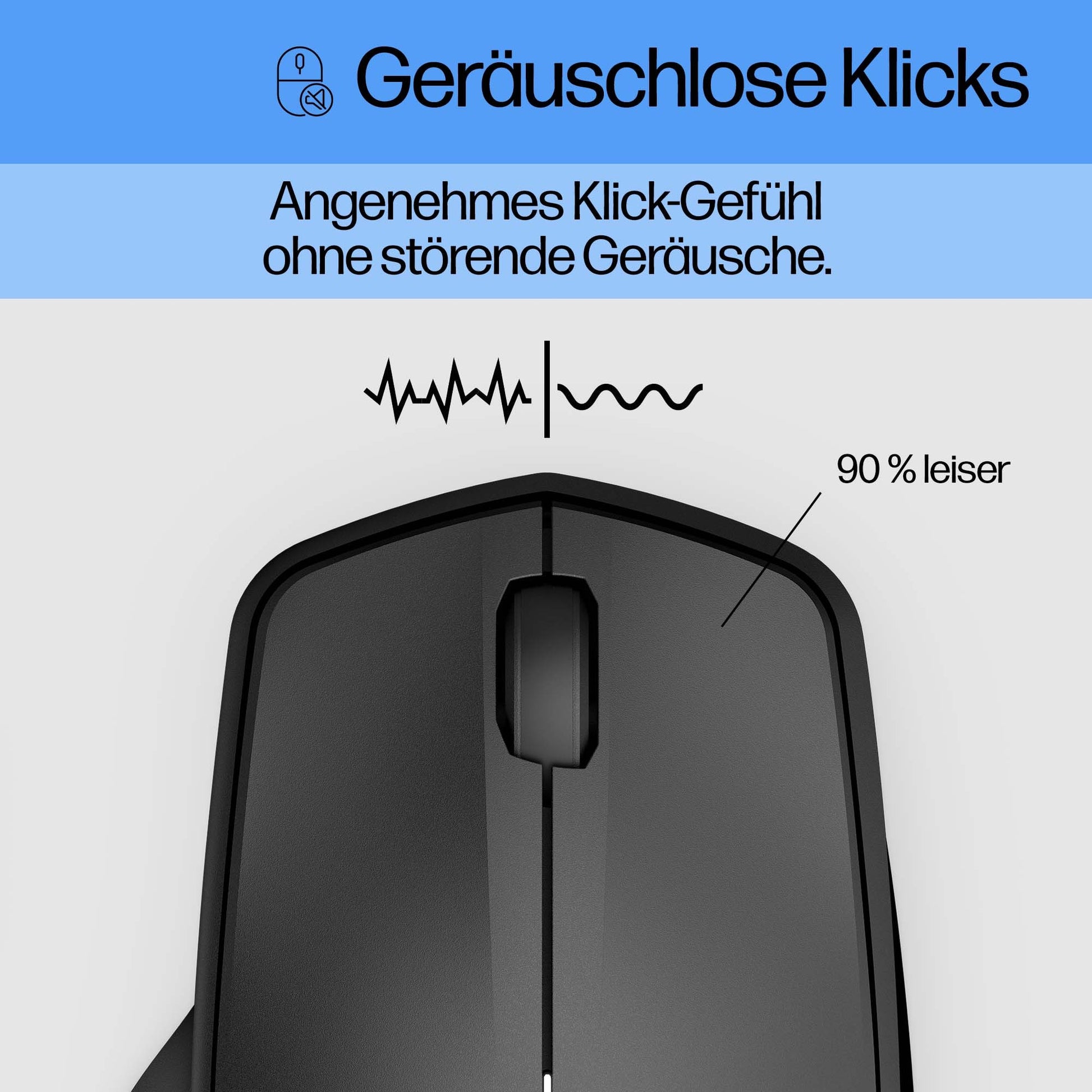 HP 280 Silent – Maus – Kabellos (2,4 GHz), Schwarz