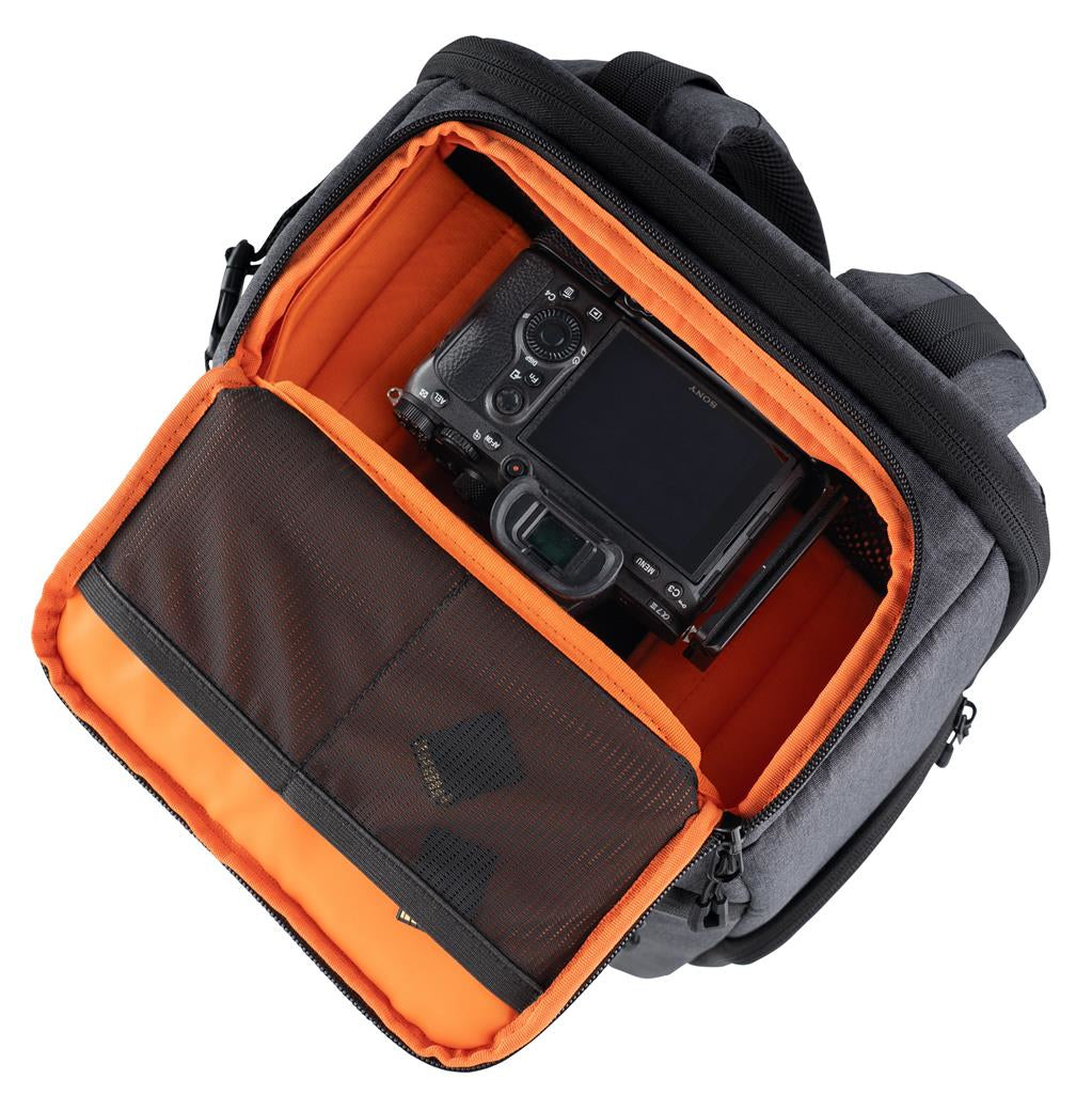 Dörr Kamerarucksack – 200 × 480 × 310 mm, 16 l – Polyester, grau, Regenhülle, Brustgurt