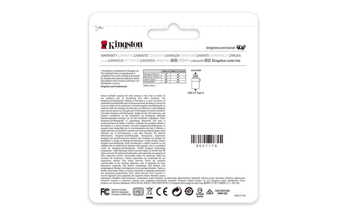Kingston Technology Kingston DataTraveler microDuo3 G2 128 GB – für USB Type-A/Micro-USB, USB 3.2 Gen 1
