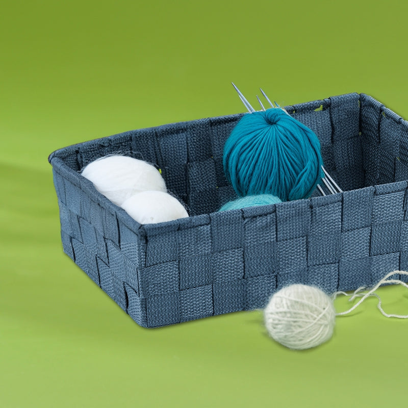 Kela Aufbewahrungsbox (Bad) Alvaro – Polypropylen (PP), 22×9 cm, 20×9 cm, 24×9 cm, Blau, 3er-Set